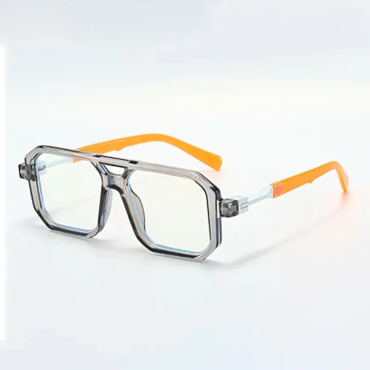 Light Frame Anti Blue Glasses Transparent Black Square Eyewear for Women & Men