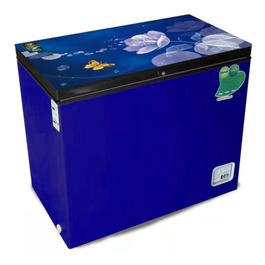 VISION Glass Door Chest Freezer RE-150 Liter Blue Flower