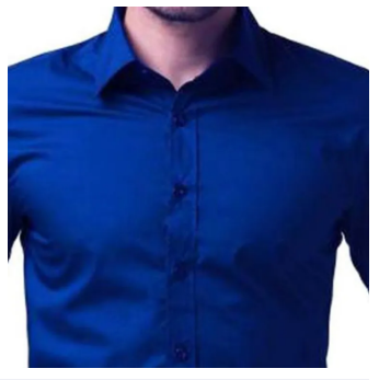 Solid Color Fashionable Long Sleeve Shirt For Man - Blue - Shirt