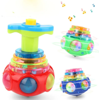 9cm Gyroscope Children Toys Music Luminous Magic Rotating Launch Cartoon Colorful Flash