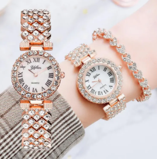 Elegant Luxury Full Diamond Quartz Watch with bracelet