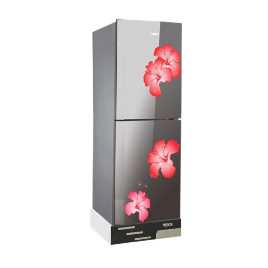 VISION Glass Door Refrigerator RE-240L Mirror Jaba Flower Top Mount