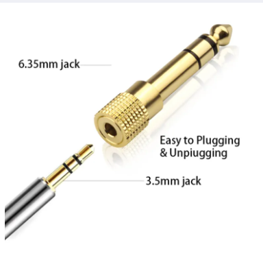 6.35 mm Male to 3.5 mm Female Stereo Audio Headphone Jack Adapter Converter