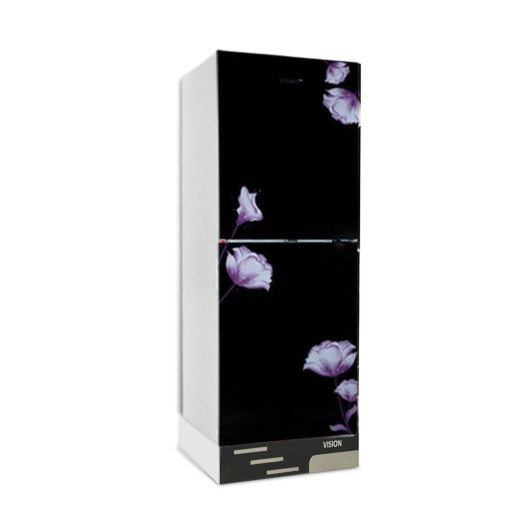 VISION Glass Door Refrigerator RE-185L Mirror Purple Flower