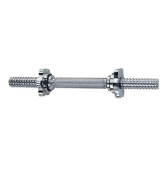 Dumbbell stick 10 inches silver - Chrome Plated Solid Steel Bar - Great Value - Upscaled Quality