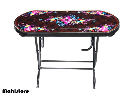 Dining Table 4 Seat Oval S/L Print Fog - Rose Wood