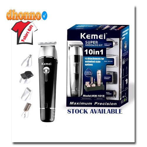Kemei KM-1015 Rechargeable Hair Trimmer Multifunction Hair Clipper