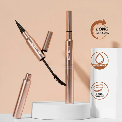 Beauty Glazed 2in1 Bushy Big Eyeliner & Mascara | Waterproof, Long Lasting, Smudge-proof Eyeliner & Mascara