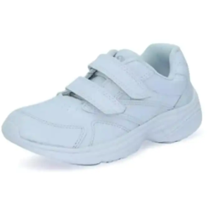 kids school new white shoes .