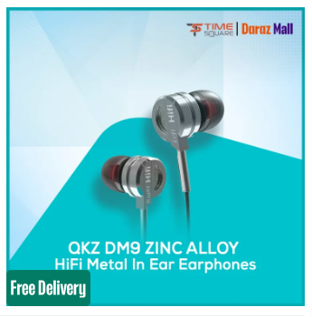 QKZ DM9 Zinc Alloy HiFi Metal In Ear Earphones with Microphone - Black