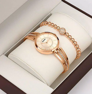 Rose Gold-Tone Analog Quartz Water Resistant Watch