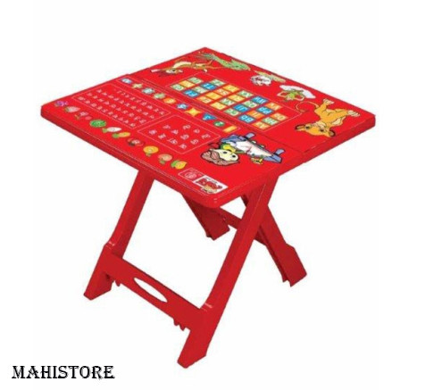 Baby Folding Table Printed ABC Red