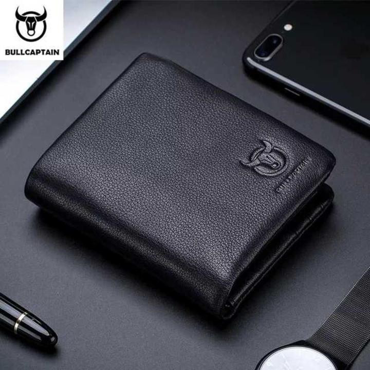 Bullcaptain 100% Leather Wallet For Men | Premium Black Zipper Wallet with Coin & Card Pocket | Long-Lasting Fashion Wallet