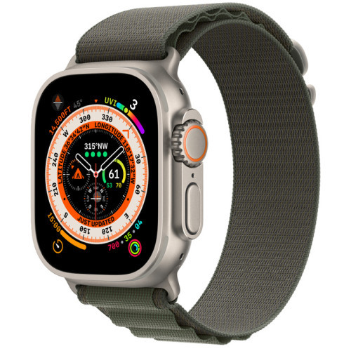 Apple Watch Ultra 49mm Titanium with Green Alpine Loop