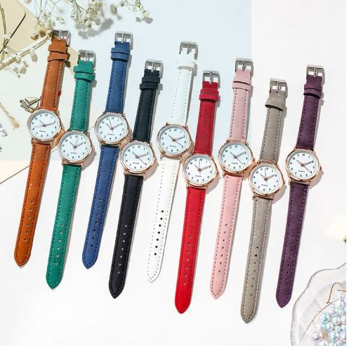 Luminous Watch- Ladies Simple Digital Retro Frosted Leather -Small Fresh Casual Watch -Ladies Quartz Watches