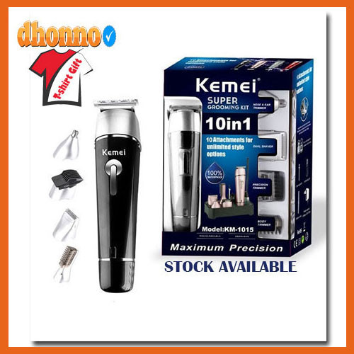 Kemei KM-1015 Rechargeable Hair Trimmer Multifunction Hair Clipper
